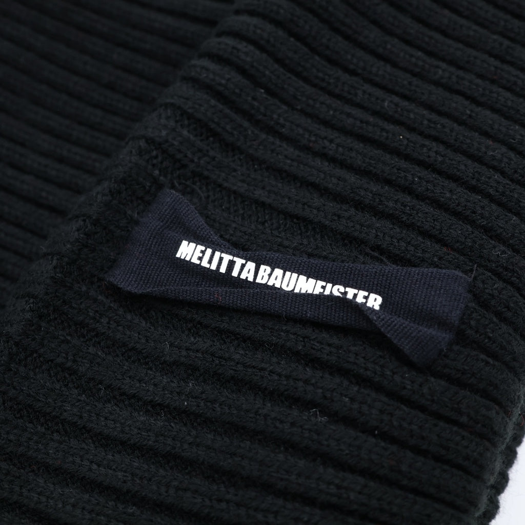 NO BRAND ノーブランド MELITTA BAUMEISTER (メリッタバウマイスター) ロゴパッチ ニットキャップ ビーニー 帽子 ブラック NO BRAND(ノーブランド) MELITTA BAUMEISTER (メリッタバウマイスター