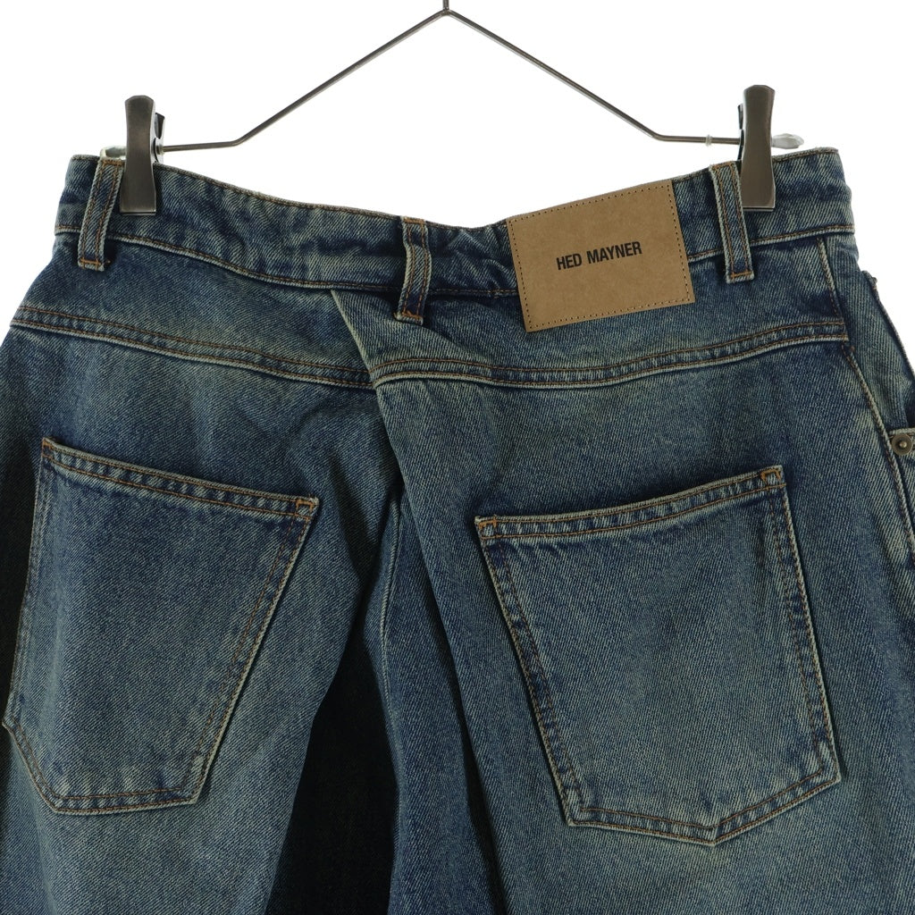 HED MAYNER(ヘドメイナー) 25AW DENIM PANTS ロゴパッチ ジップフライデニムパンツ ジーンズ インディゴ HMMB67030A