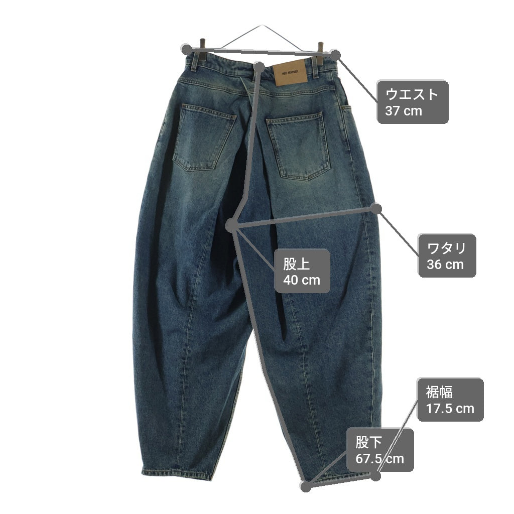 HED MAYNER(ヘドメイナー) 25AW DENIM PANTS ロゴパッチ ジップフライデニムパンツ ジーンズ インディゴ HMMB67030A