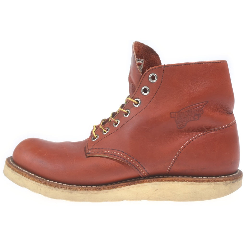 RED WING(レッド ウイング) 6インチ クラシックラウンド プレーントゥ レザーワークブーツ ブラウン 8166