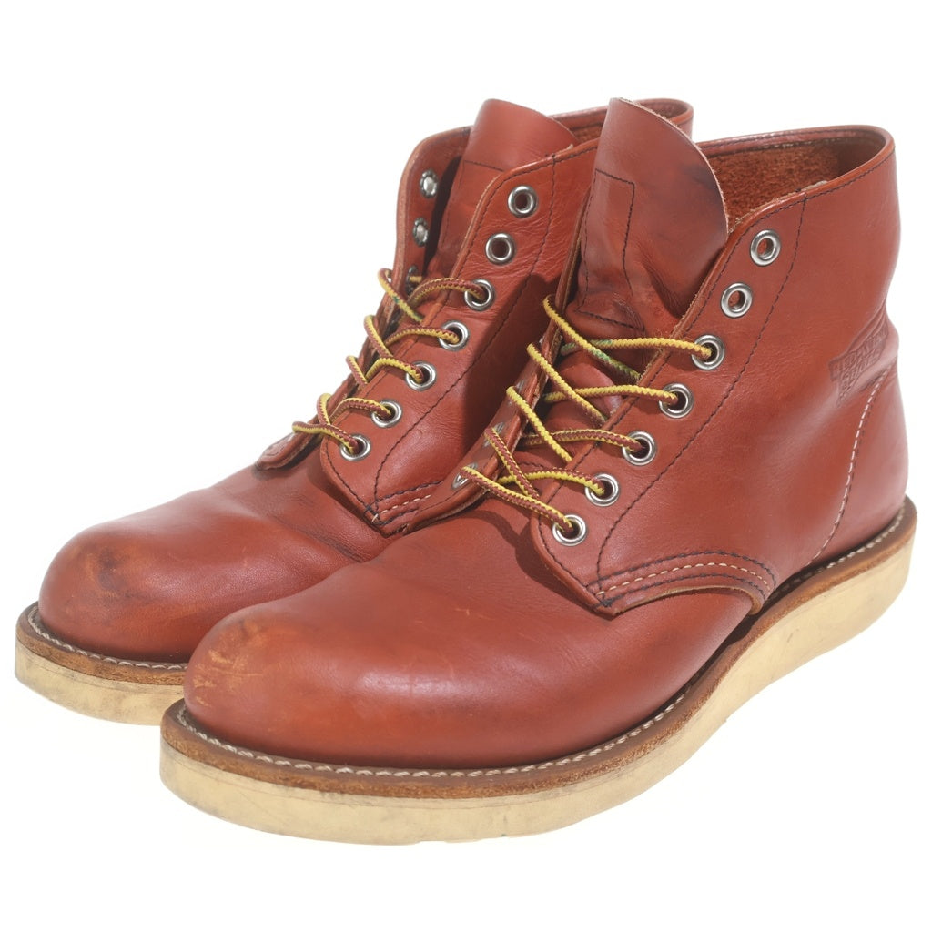 RED WING(レッド ウイング) 6インチ クラシックラウンド プレーントゥ レザーワークブーツ ブラウン 8166