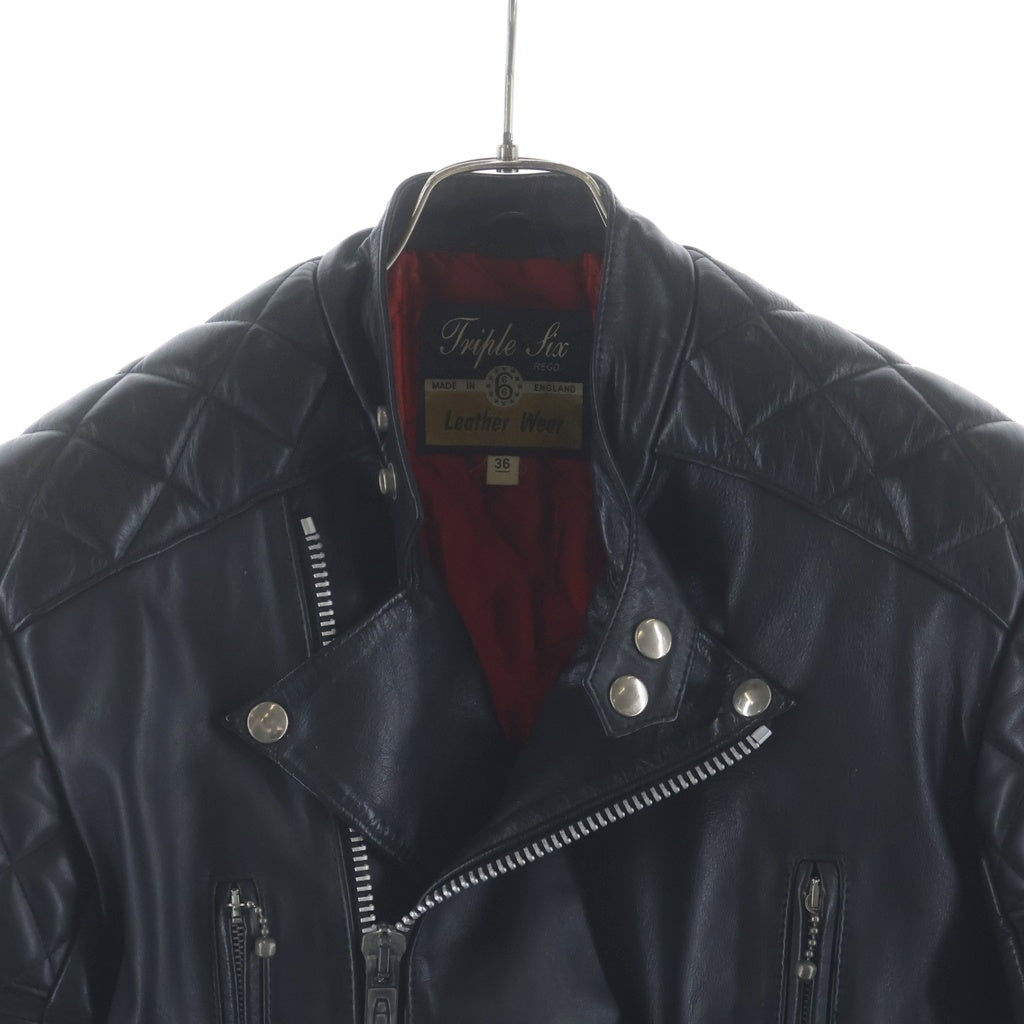 666 LEATHER WEAR(トリプルシックスレザーウェア) イングランド製 ダブルライダース レザージャケット ブラック