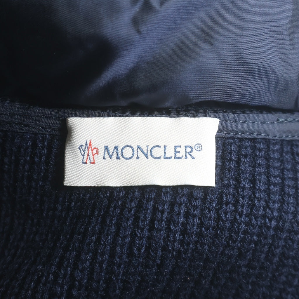 MONCLER(モンクレール) 15AW MAGLIONE TRICOT CARDIGAN マグリオーネ トリコ カーディガン ニット切り替え ジップアップダウンジャケット ネイビー B20919403000 94111