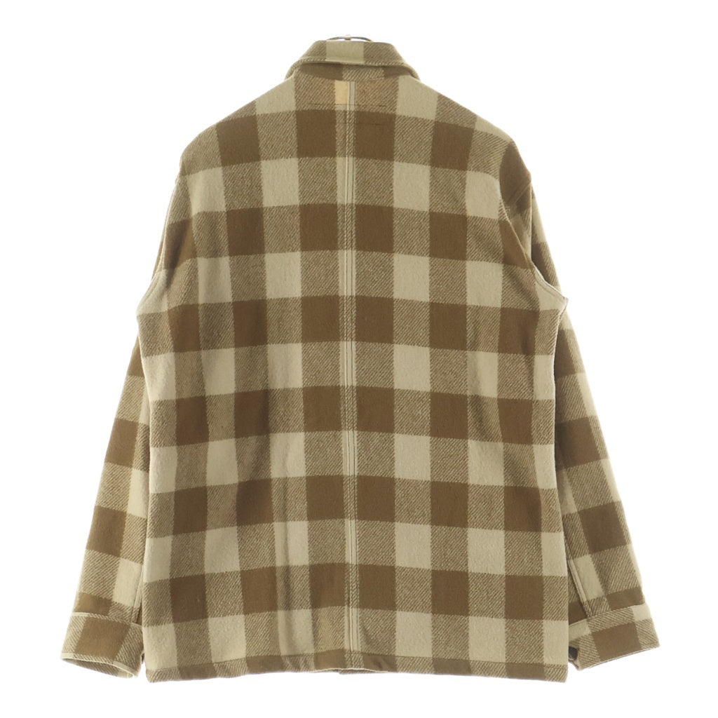 TENDERLOIN(テンダーロイン) T-BUFFALO JKT Tバッファロー くるみボタン チェック柄ウールジャケット ブラウン