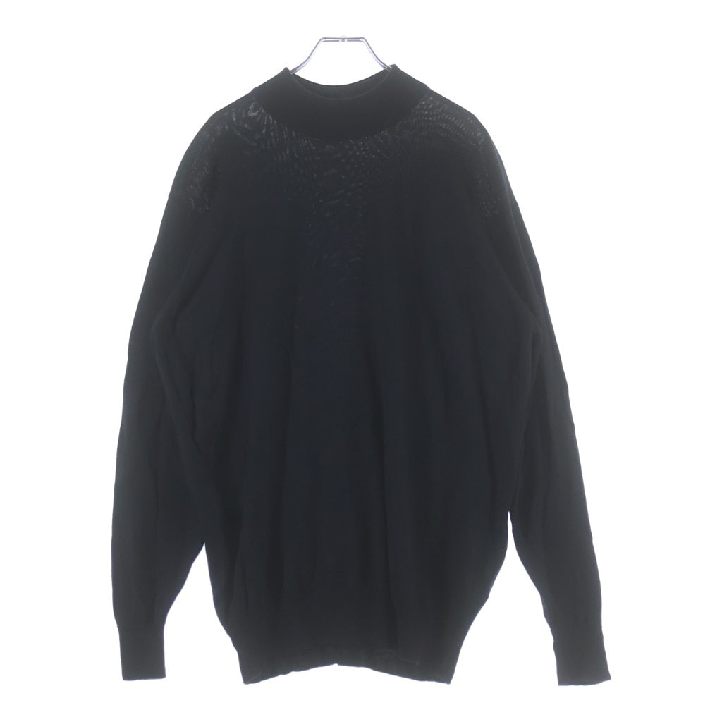 JOHN SMEDLEY(ジョンスメドレー) モックネック ウールニットセーター ブラック