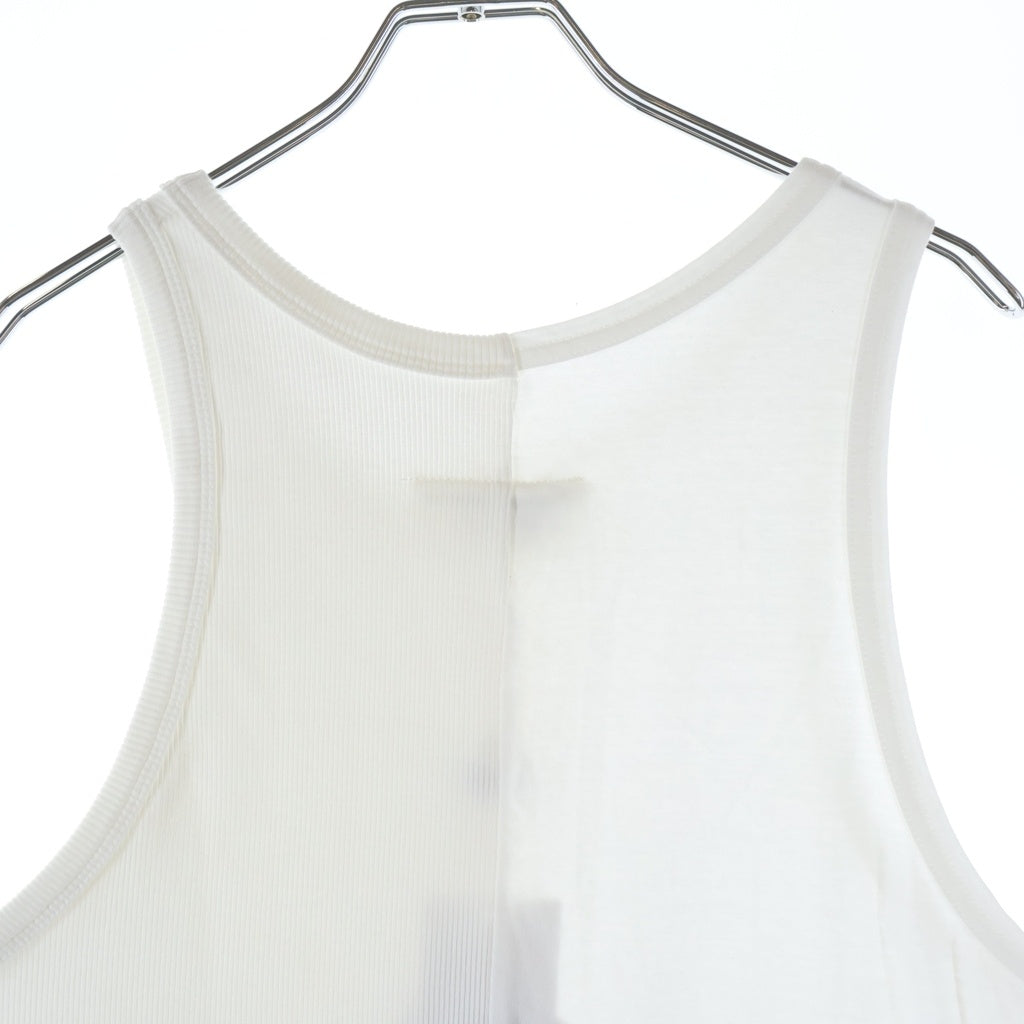 Maison Margiela(メゾンマルジェラ) 23SS 再構築 ドッキング加工 タンクトップ ノースリーブカットソー ホワイト S52NL0061