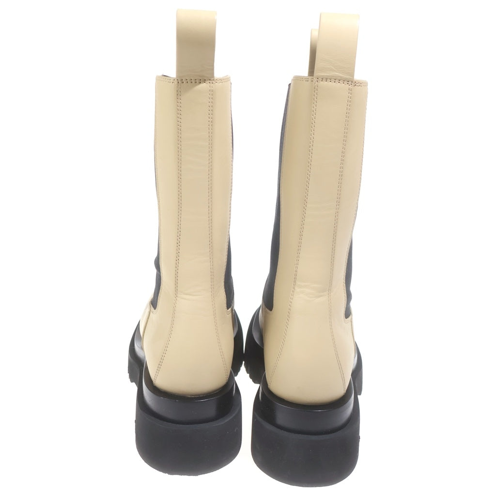 BOTTEGA VENETA(ボッテガヴェネタ) LUG BOOTS ラグ サイドゴア レザーロングブーツ レディース ベージュ