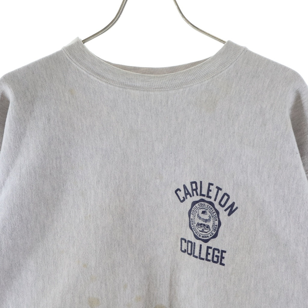 CHAMPION(チャンピオン) 90S REVERSE WEAVE CARLETON COLLEGE リバースウィーブ 刺繍タグ カールトンカレッジ クルーネックスウェット トレーナー グレー
