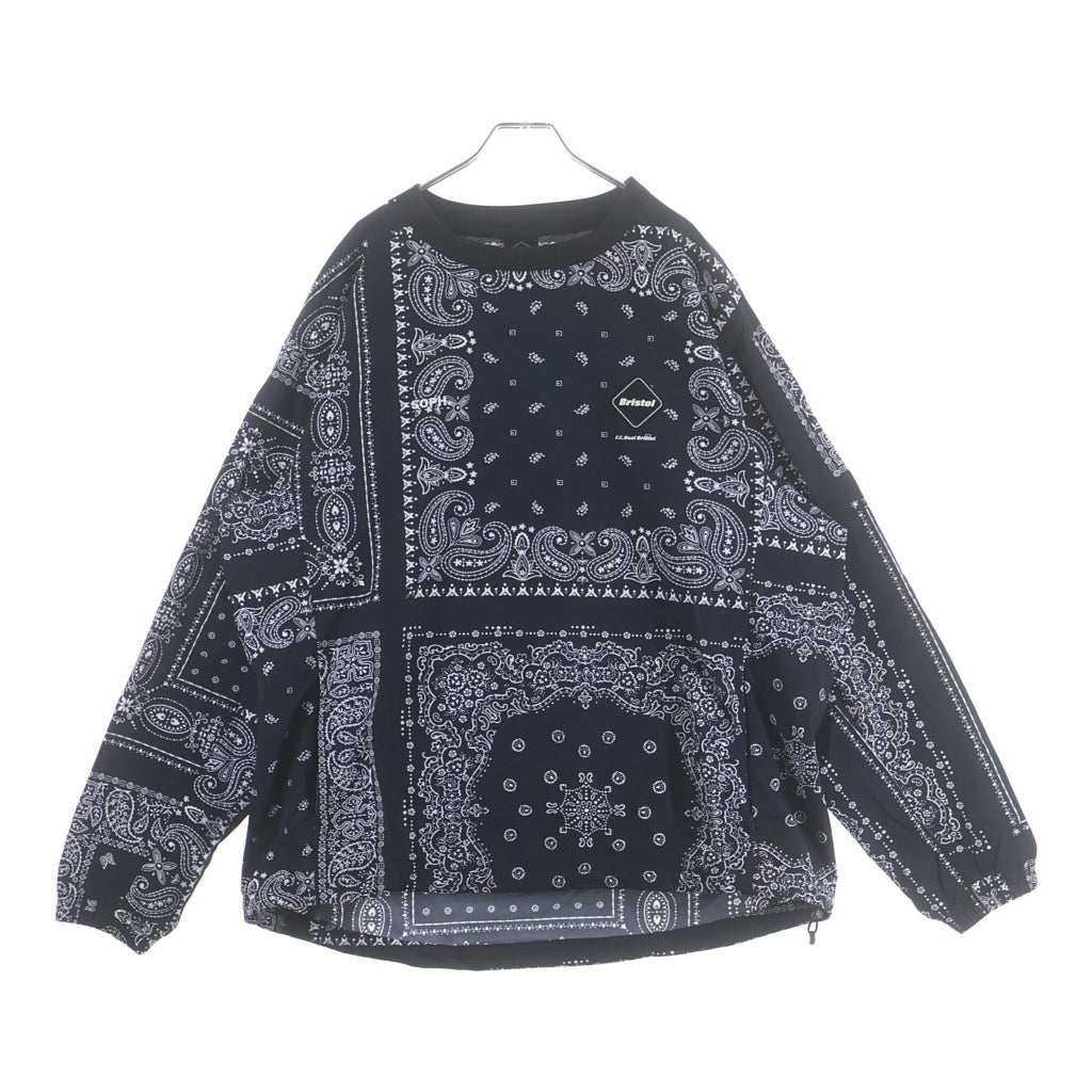 F.C.R.B.(エフシーアールビー) 26SS BANDANA NYLON PISTE バンダナ ナイロン ピステ クルーネック長袖Tシャツ カットソー ブラック FCRB-260037