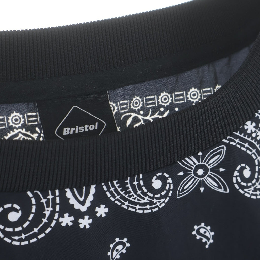 F.C.R.B.(エフシーアールビー) 26SS BANDANA NYLON PISTE バンダナ ナイロン ピステ クルーネック長袖Tシャツ カットソー ブラック FCRB-260037