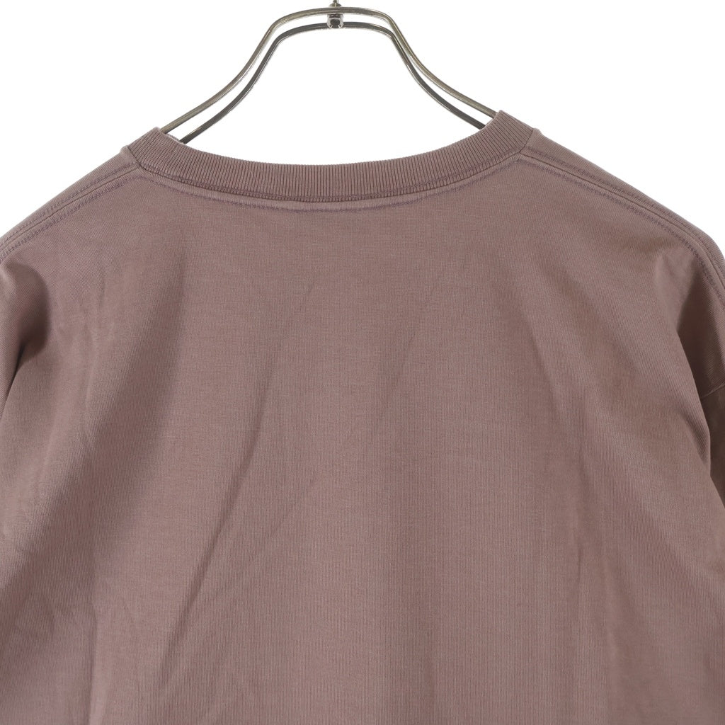AURALEE(オーラリー) 19AW LUSTER PLAITING L/S TEE ラスター プレーティング ロングスリーブ クルーネック 長袖Tシャツ カットソー ピンク A9AP01GT