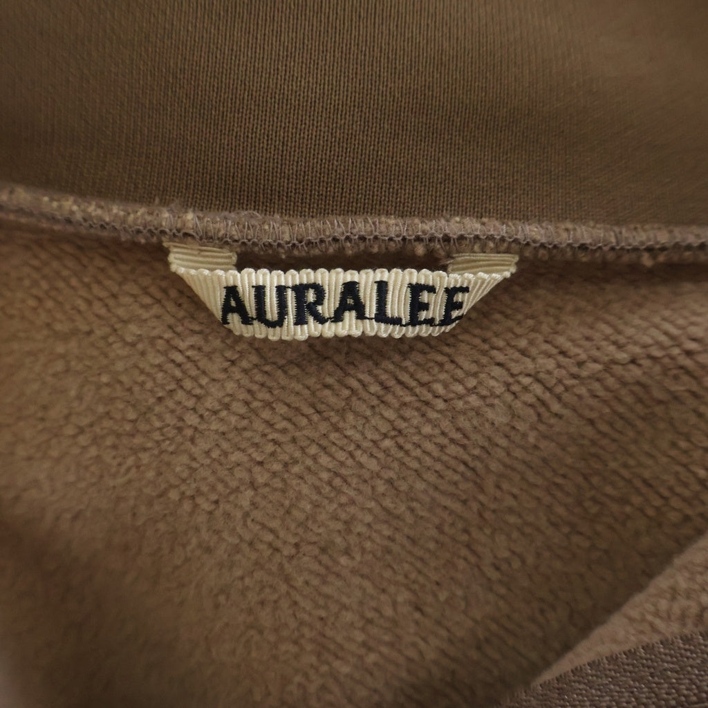 AURALEE(オーラリー) 19AW BAGGY POLYESTER SWEAT HALF ZIP P/O バギー ポリエステル スウェット ハーフジップ プルオーバー ピンク A9AP02PU