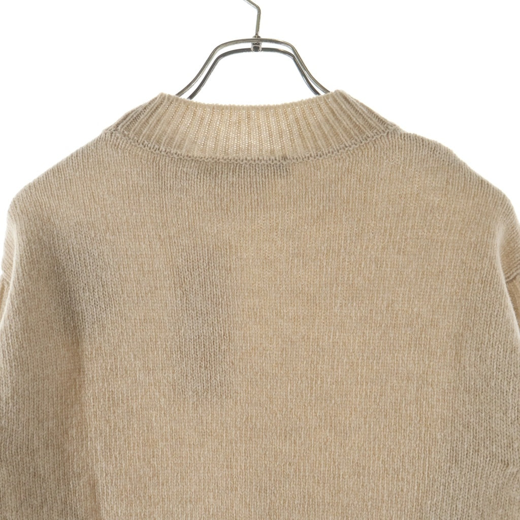 MARNI(マルニ) 24AW 袖ロゴ刺繍 モックネックニットセーター ベージュ GCMG0406Q0