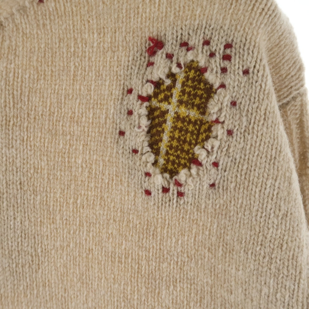 MARNI(マルニ) 24AW 袖ロゴ刺繍 モックネックニットセーター ベージュ GCMG0406Q0