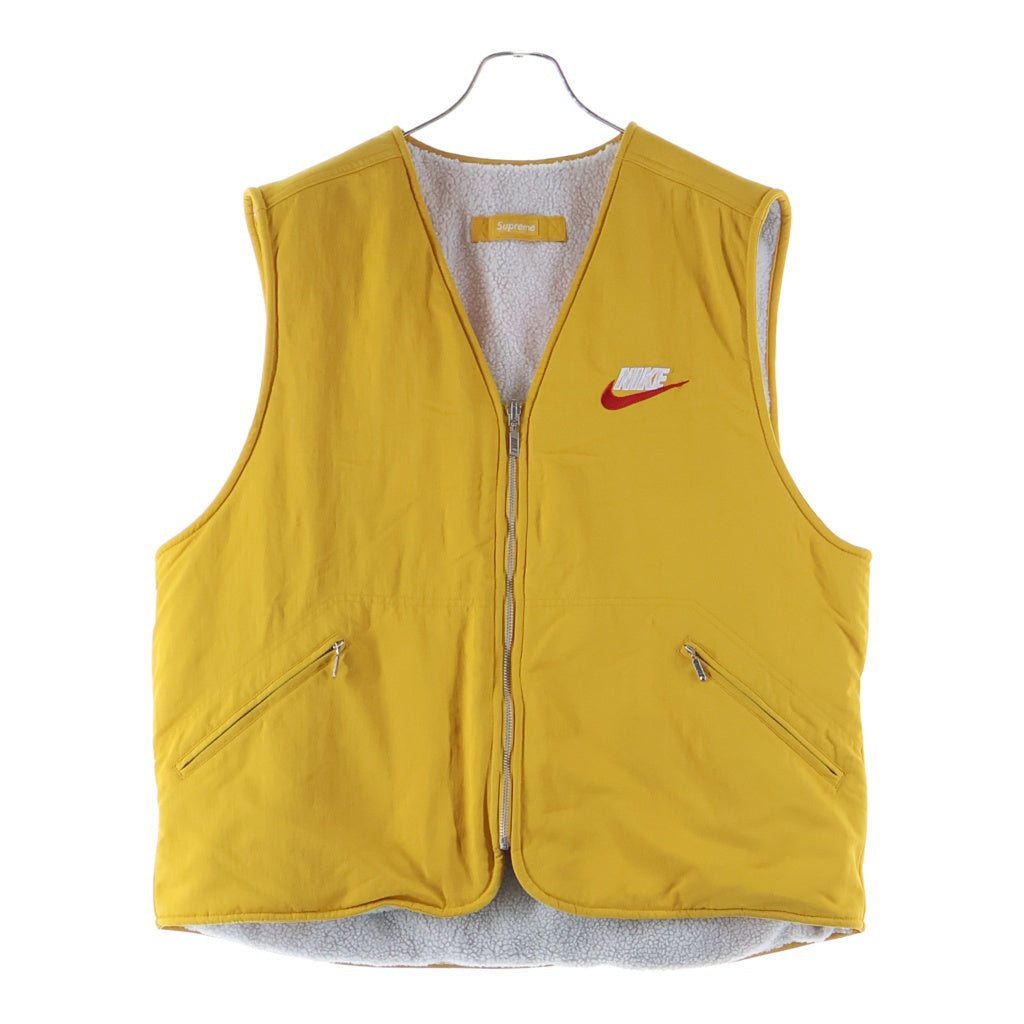SUPREME(シュプリーム) 18AW ×Nike Reversible Nylon Sherpa Vest ナイキ リバーシブル ナイロンシェルパベスト イエロー AR5570-752
