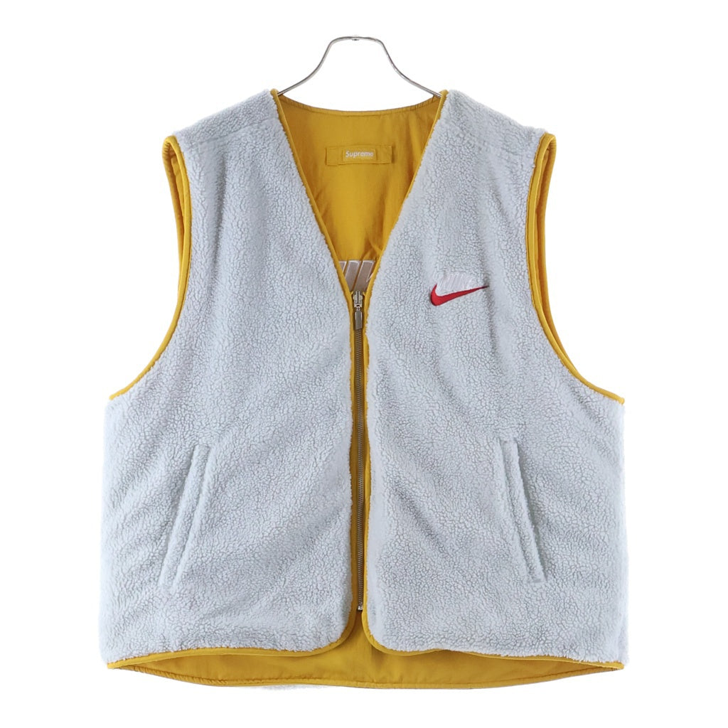 SUPREME(シュプリーム) 18AW ×Nike Reversible Nylon Sherpa Vest ナイキ リバーシブル ナイロンシェルパベスト イエロー AR5570-752