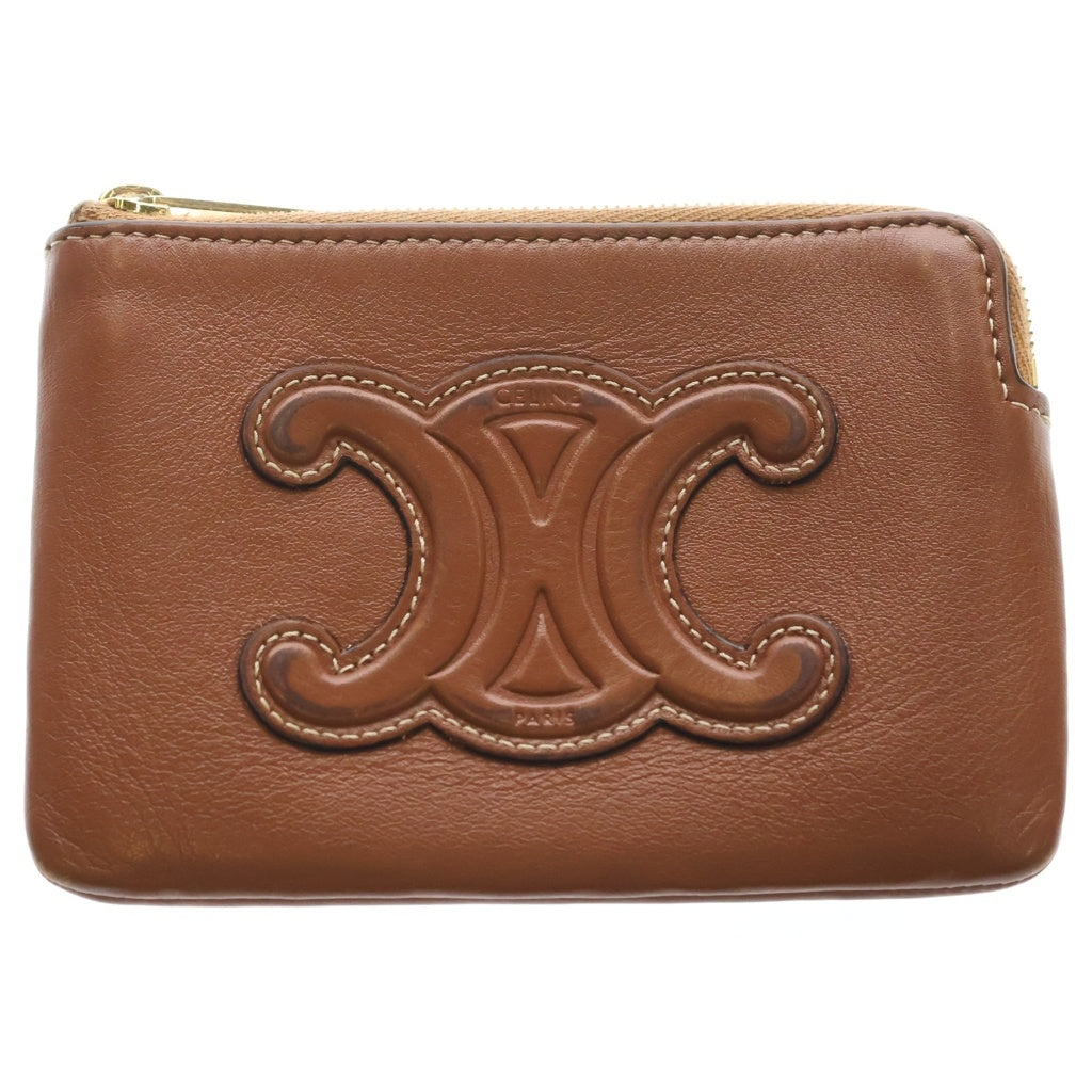 CELINE(セリーヌ) トリオンフロゴ ゴールド金具 カーフレザー ミニウオレット ブラウン 10C663DR8.04LU レディース