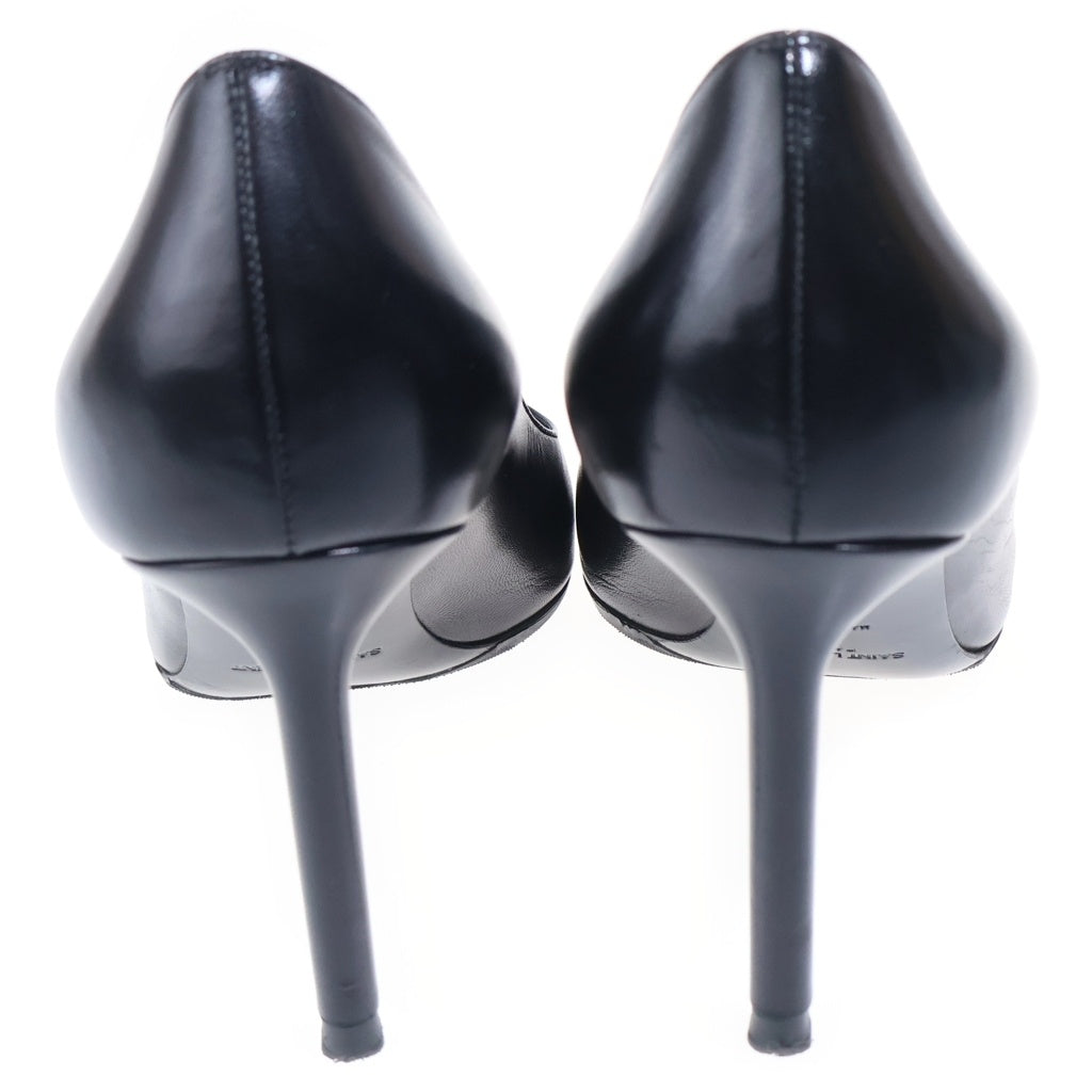 SAINT LAURENT PARIS(サンローランパリ) ANJA アニヤ ポインテッドトゥ レザーパンプス ヒール レディース ブラック 489751