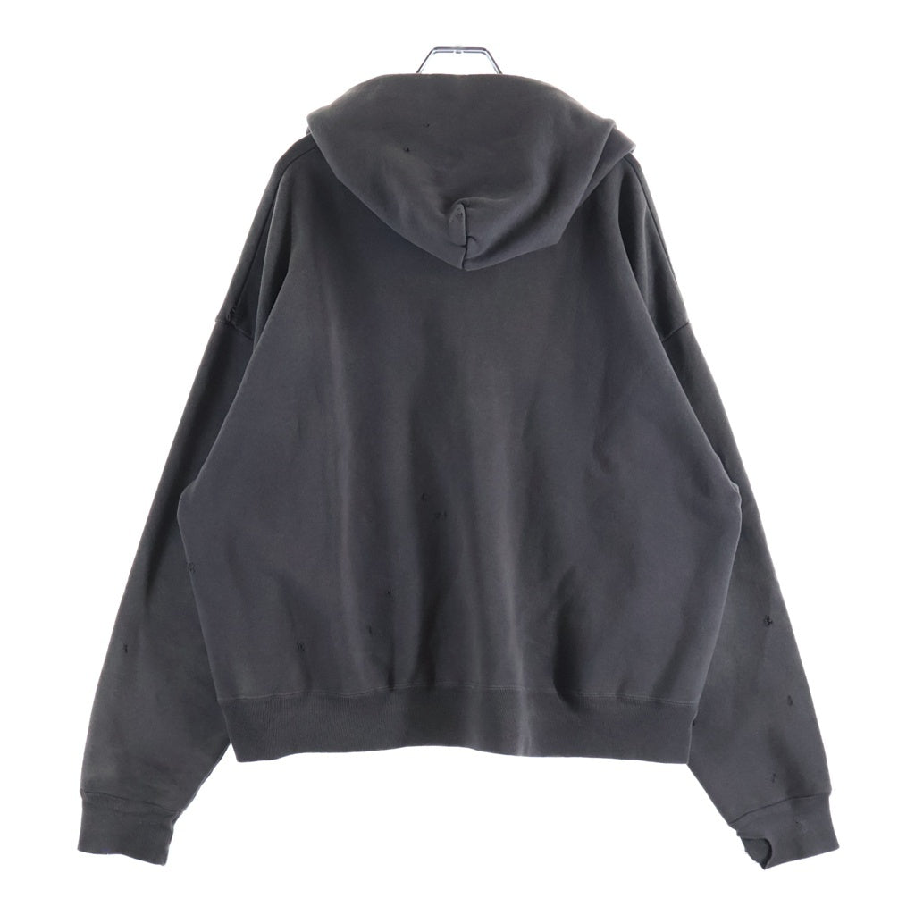 SAINT MICHAEL(セントマイケル) 23AW ZIP PARKA/DAMAGE/BLACK ダメージ