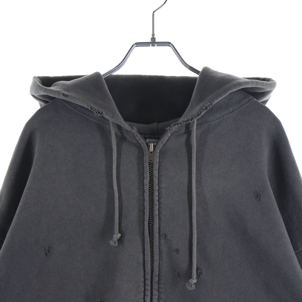SAINT MICHAEL(セントマイケル) 23AW ZIP PARKA/DAMAGE/BLACK ダメージ