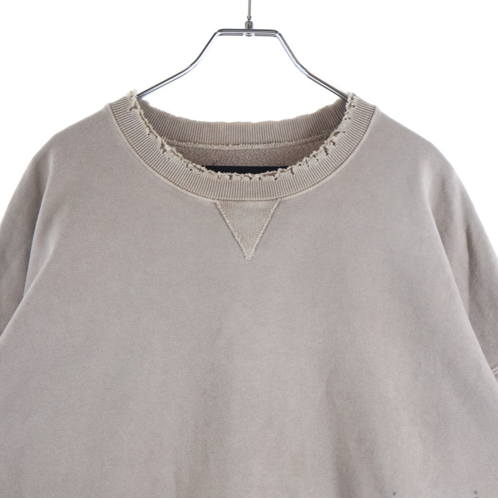 NEIGHBORHOOD(ネイバーフッド) 23AW DAMAGE SWEATSHIRT LS ダメージ加工 クルーネックスウェットトレーナー グレージュ 232OKNH-CSM01