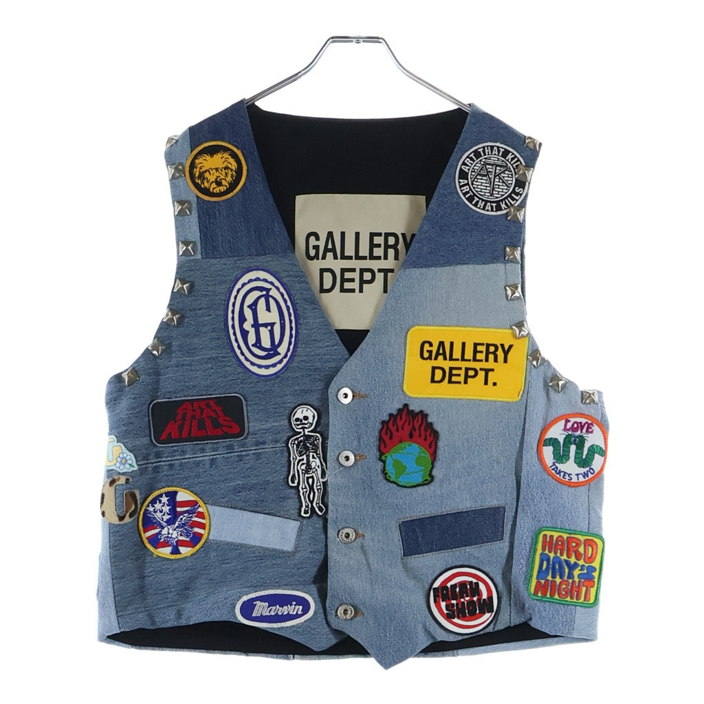 GALLERY DEPT.(ギャラリーデプト) PATCHWORK DENIM VEST パッチワーク スタッズ装飾 デニムベスト インディゴ