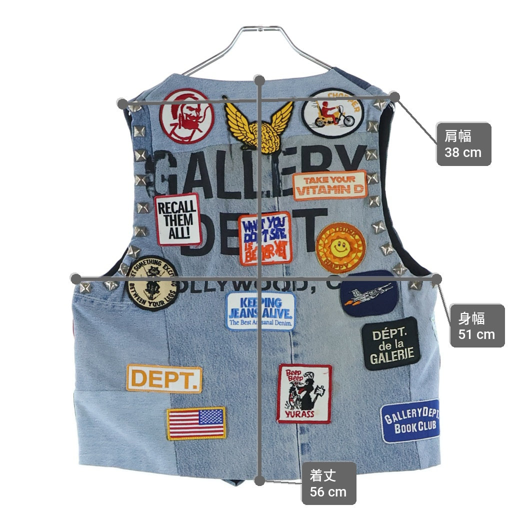 GALLERY DEPT.(ギャラリーデプト) PATCHWORK DENIM VEST パッチワーク スタッズ装飾 デニムベスト インディゴ