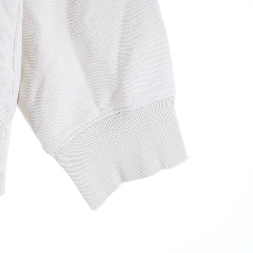 BALENCIAGA(バレンシアガ) 22SS UNITY SPORTS ICON SWEAT ロゴ刺繍 ダメージ加工 クルーネックスウェットトレーナー アイボリー 676629 TLVG1