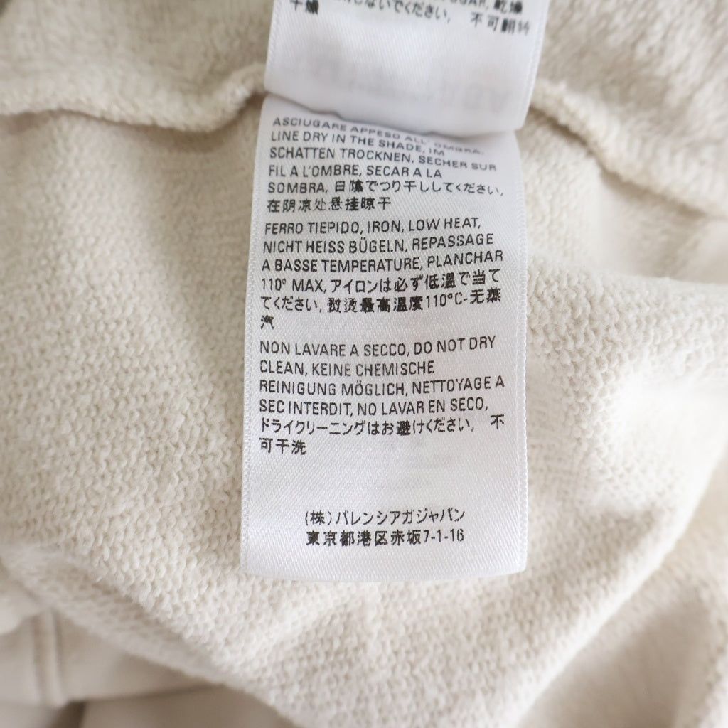 BALENCIAGA(バレンシアガ) 22SS UNITY SPORTS ICON SWEAT ロゴ刺繍 ダメージ加工 クルーネックスウェットトレーナー アイボリー 676629 TLVG1