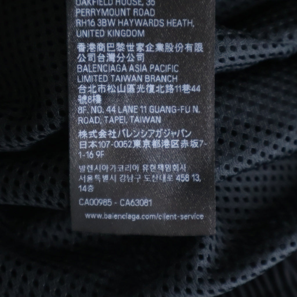 BALENCIAGA(バレンシアガ) 26SS 3B FOOTBALL TRACKSUIT JACKET 3Bフットボール 両面ロゴ刺繍 ナイロントラックジャケット ジップアップブルゾン ブラック 857734 TPQ38