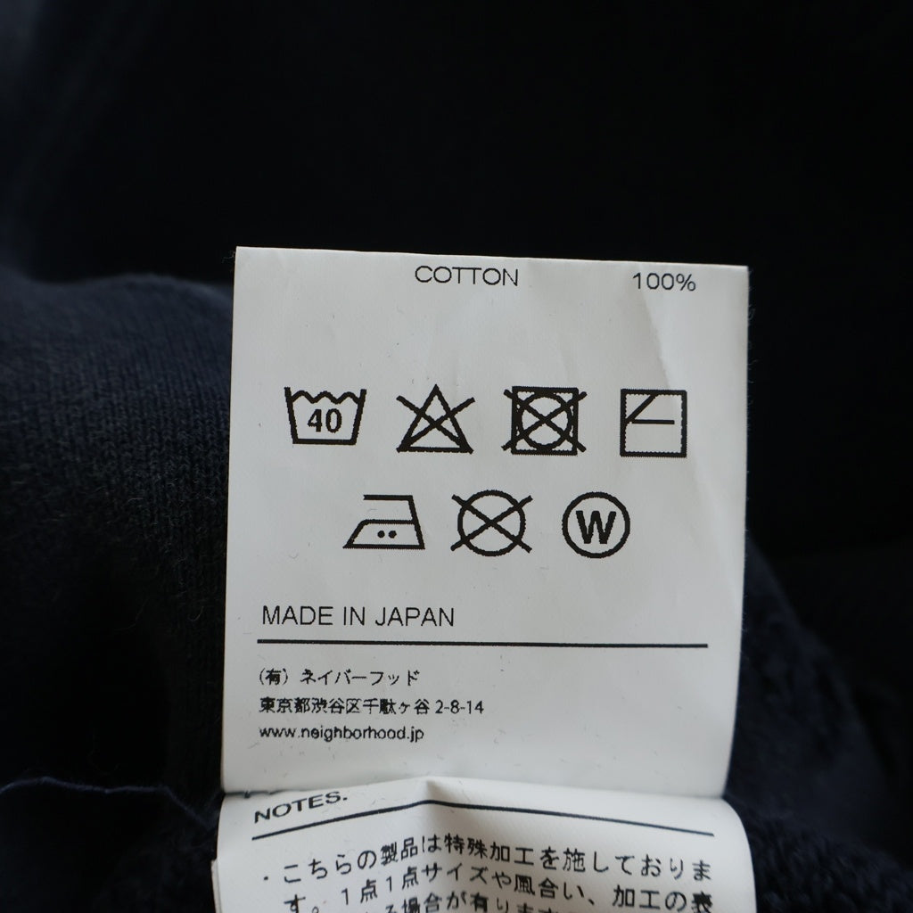 NEIGHBORHOOD(ネイバーフッド) 25AW ×CHITO SAVAGE SWEAT SHIRT LS チト ダメージ加工 フロントイラスト刺繍 クルーネックスウェットトレーナー ネイビー 252OKCIN-CSM01S