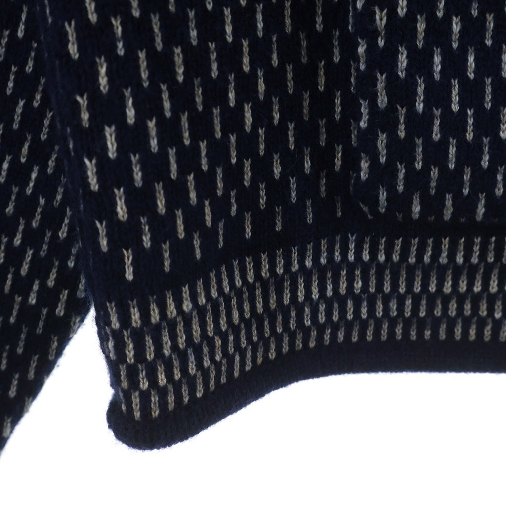 RRL(ダブルアールエル) COTTON-WOOL V-NECK CARDIGAN コットンウール 総柄刺繍 Vネックニットカーディガン ネイビー