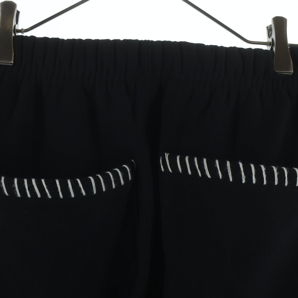 NO BRAND(ノーブランド) CHITO(チト) HAND-STITCHED SWEATPANT ハンドステッチ加工 フロントグラフィックプリント スウェットパンツ ブラック 241-50071001-15-S
