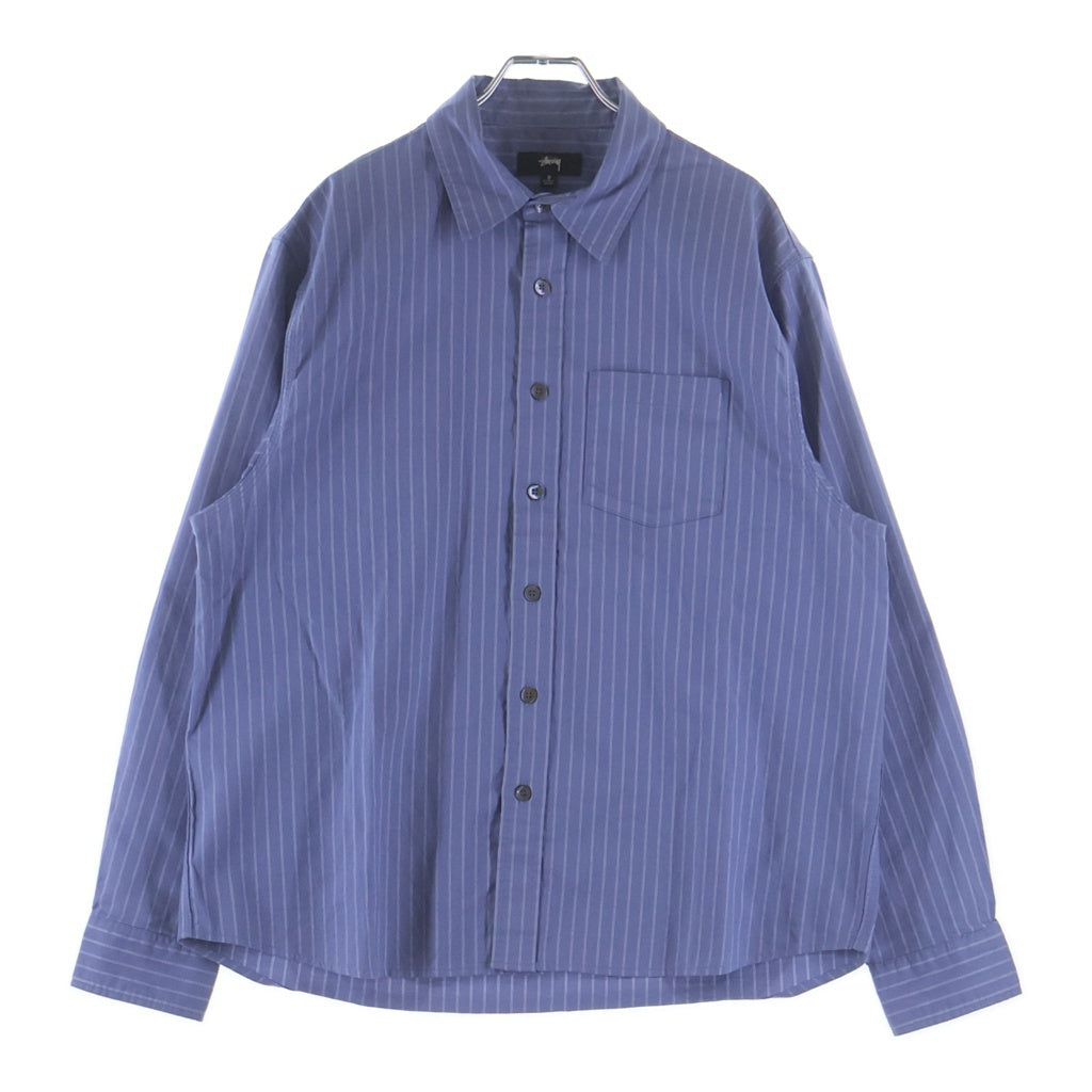 STUSSY(ステューシー) OXFORD L/S SHIRT オックスフォード 長袖コットンストライプシャツ ブルー 1110364