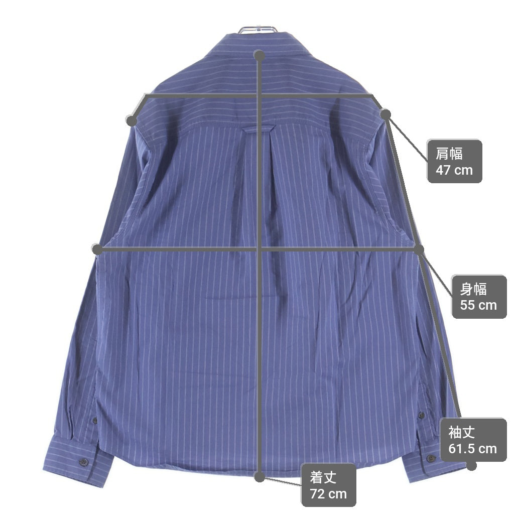 STUSSY(ステューシー) OXFORD L/S SHIRT オックスフォード 長袖コットンストライプシャツ ブルー 1110364
