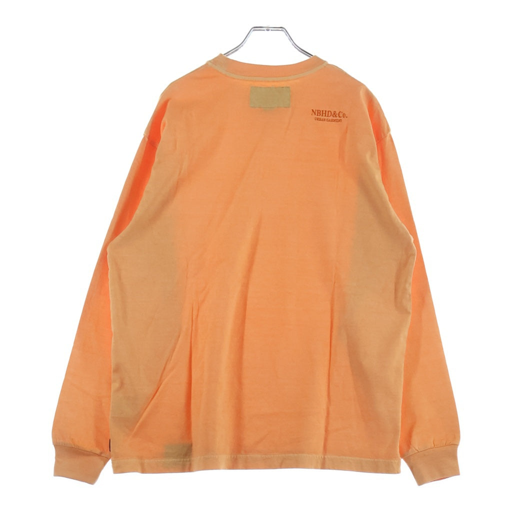 NEIGHBORHOOD(ネイバーフッド) 26SS PIGMENT DYED CREWNECK LS ピグメントダイ 長袖Tシャツ クルーネックカットソー オレンジ 261FPNH-CSM12