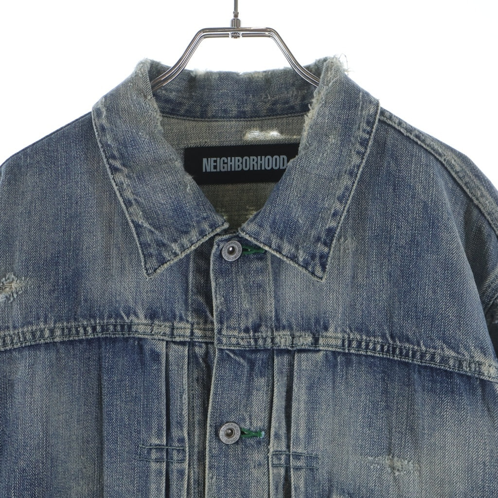 NEIGHBORHOOD(ネイバーフッド) 20AW SAVAGE STOCKMAN TYPE-A C-JKT デストロイ加工 デニムトラッカージャケット インディゴ 202XBNH-JKM02