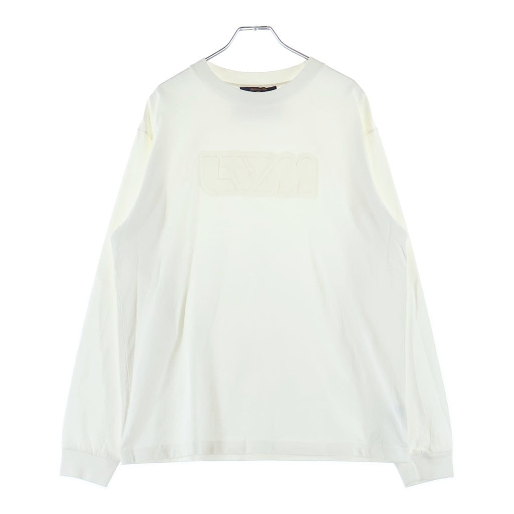 LOUIS VUITTON(ルイヴィトン) 21AW フロントエンボスロゴ 長袖Tシャツ クルーネックカットソー ホワイト RM212M DT3 HLY23W