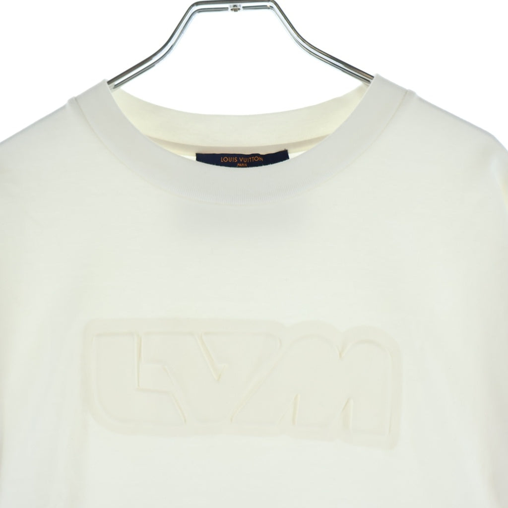 LOUIS VUITTON(ルイヴィトン) 21AW フロントエンボスロゴ 長袖Tシャツ クルーネックカットソー ホワイト RM212M DT3 HLY23W