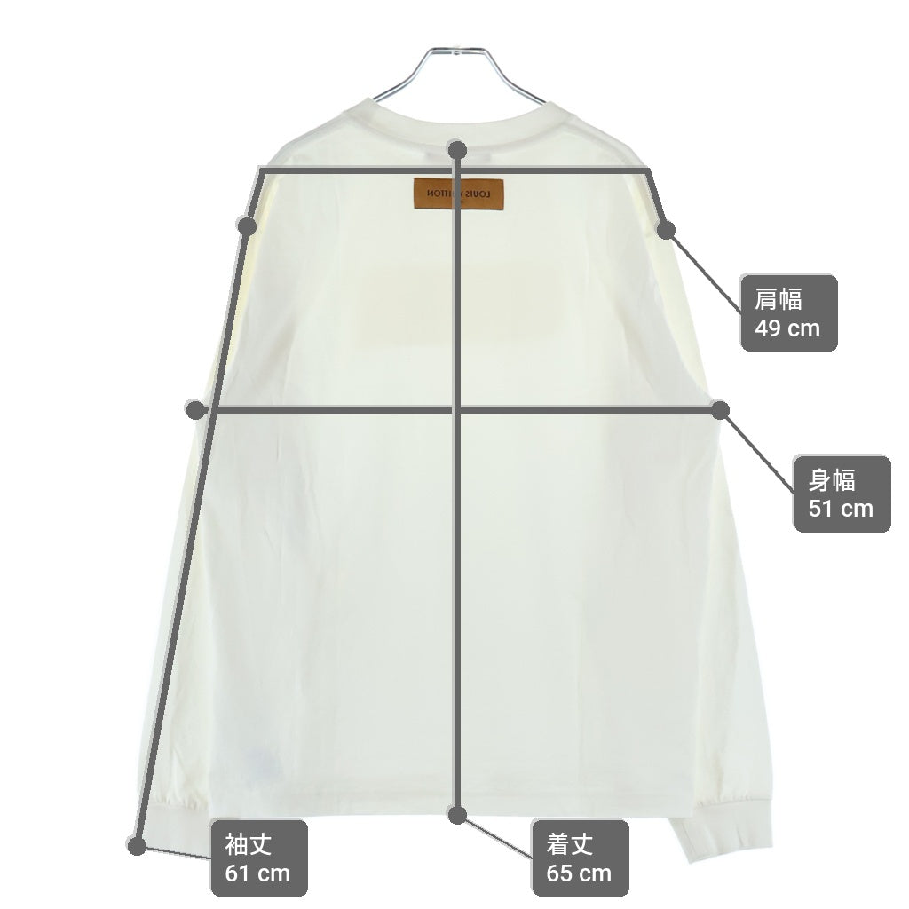 LOUIS VUITTON(ルイヴィトン) 21AW フロントエンボスロゴ 長袖Tシャツ クルーネックカットソー ホワイト RM212M DT3 HLY23W