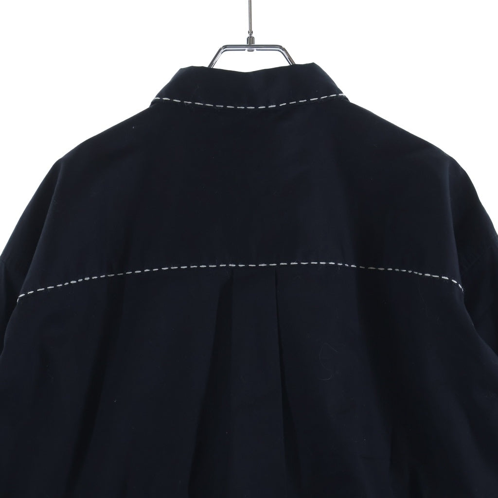 NEIGHBORHOOD(ネイバーフッド) 25SS HAND STITCHING SHIRT LS ハンドステッチ加工 長袖ボタンシャツ ブラック 251AQNH-SHM08