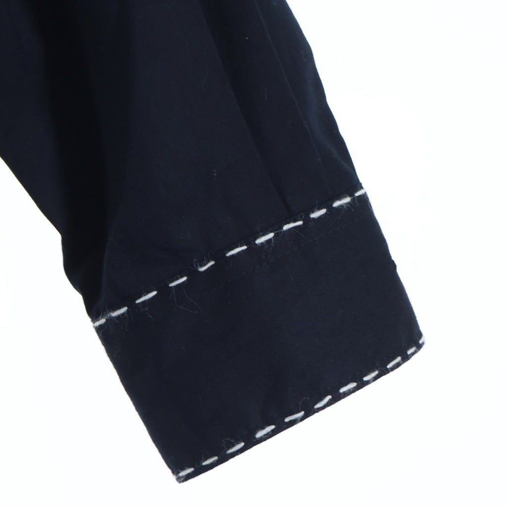 NEIGHBORHOOD(ネイバーフッド) 25SS HAND STITCHING SHIRT LS ハンドステッチ加工 長袖ボタンシャツ ブラック 251AQNH-SHM08