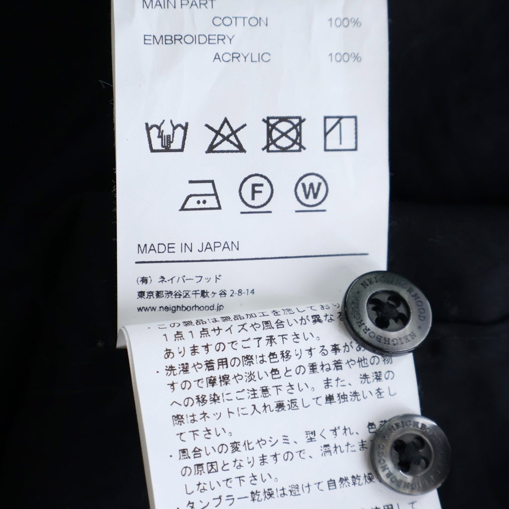 NEIGHBORHOOD(ネイバーフッド) 25SS HAND STITCHING SHIRT LS ハンドステッチ加工 長袖ボタンシャツ ブラック 251AQNH-SHM08