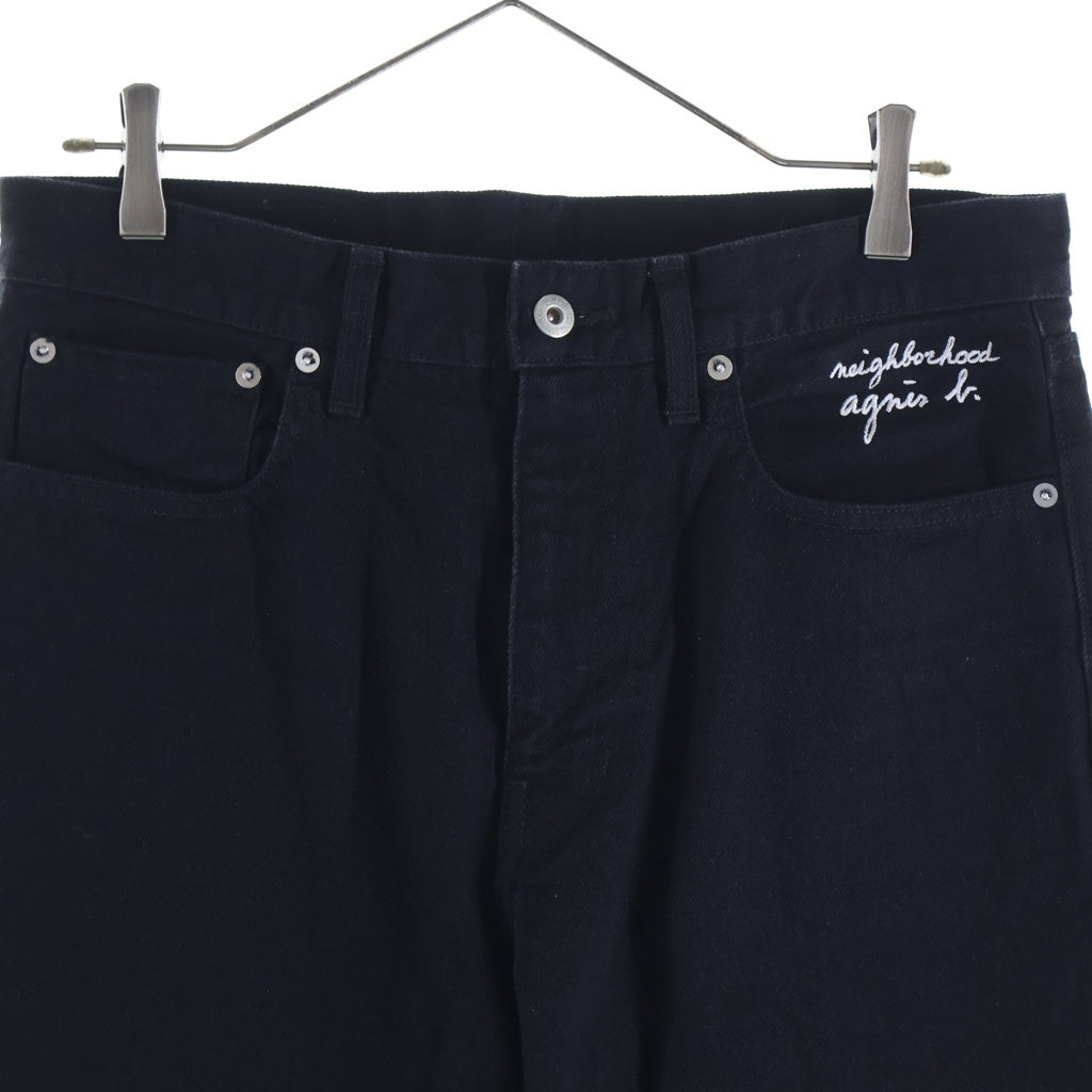NEIGHBORHOOD(ネイバーフッド) 25SS ×AGNES.B STRAIGHT PANTS アニエスベー ジップフライ ストレートデニムパンツ ブラック 2527270N-PTM02S