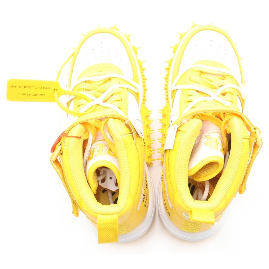 NIKE(ナイキ) ×OFF-WHITE AIR FORCE 1 MID SP LTHR オフホワイト エアジョーダン ミッドカットスニーカー ホワイト/イエロー DR0500-101