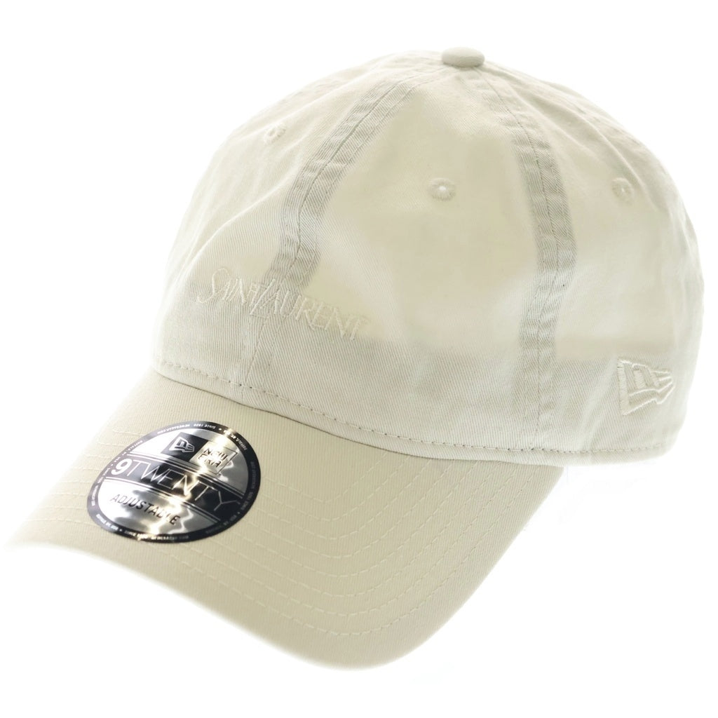 NEW ERA(ニューエラ) ×SAINT LAURENT PARIS 9TWENTY サンローラン ロゴ刺繍 6パネル ベースボールキャップ 帽子 ベージュ 801524 YCL36