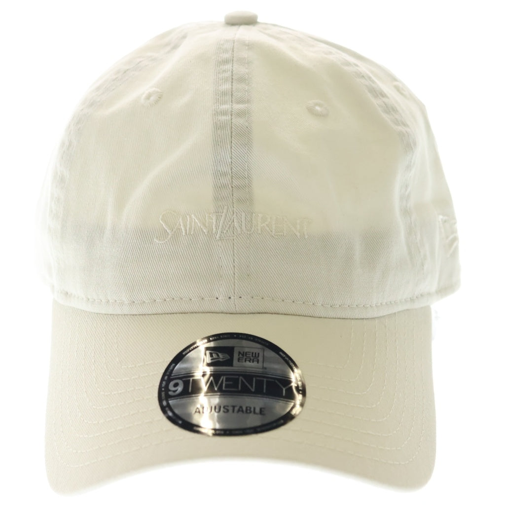 NEW ERA(ニューエラ) ×SAINT LAURENT PARIS 9TWENTY サンローラン ロゴ刺繍 6パネル ベースボールキャップ 帽子 ベージュ 801524 YCL36