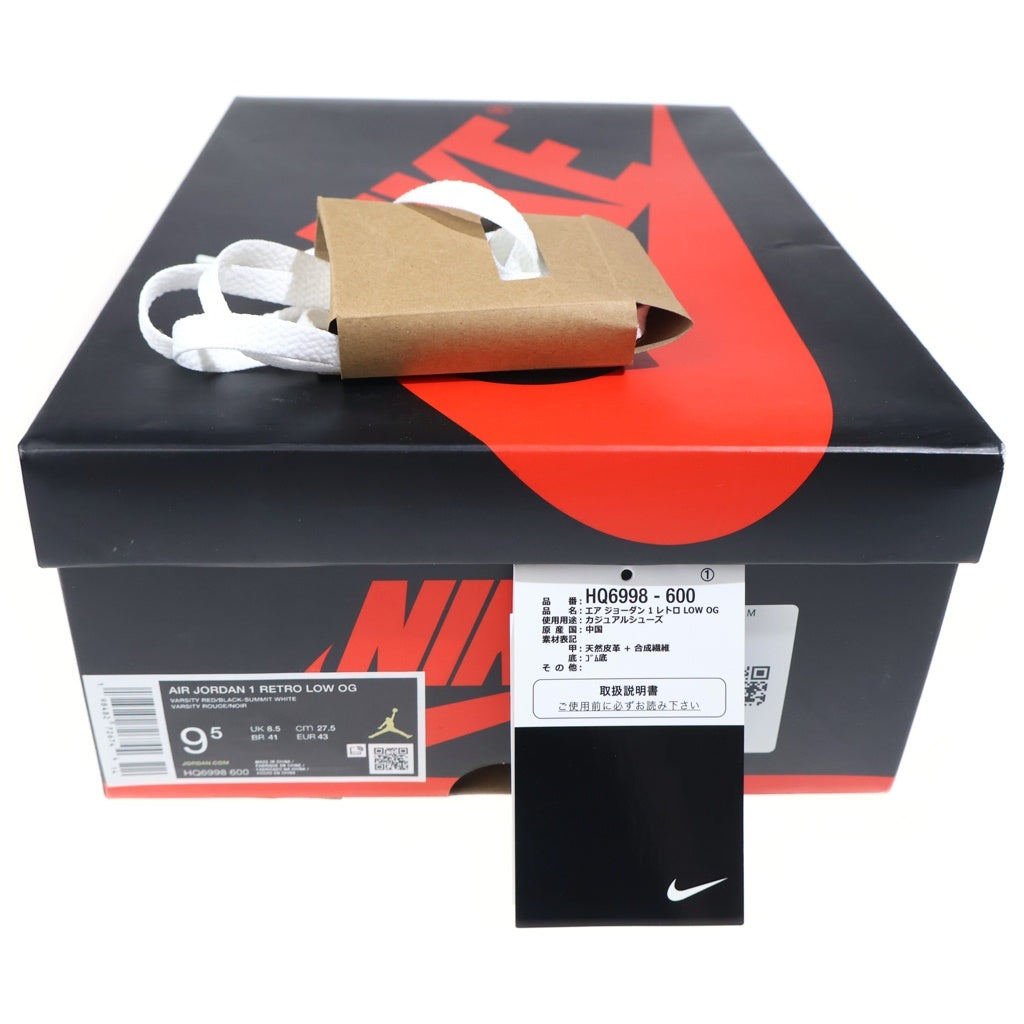 NIKE(ナイキ) AIR JORDAN 1 LOW CHICAGO 2025 エアジョーダン 1 シカゴ ローカットスニーカー レッド/ホワイト US9.5/27.5cm HQ6998-600