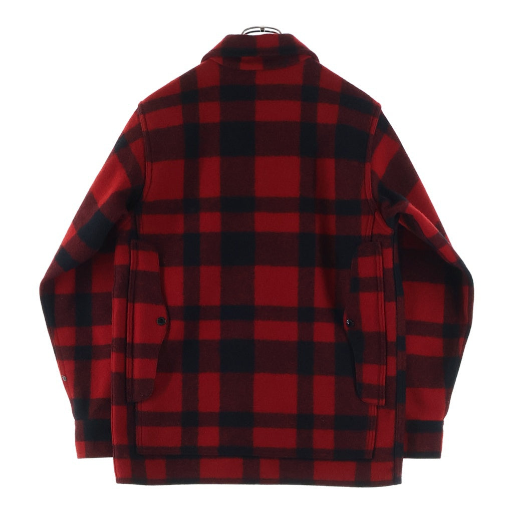 NO BRAND(ノーブランド) FIRSON GARMENT フィルソン ガーメント シングルマッキーノ クルーザー チェック柄 マルチポケットデザイン ウール ジャケット レッド