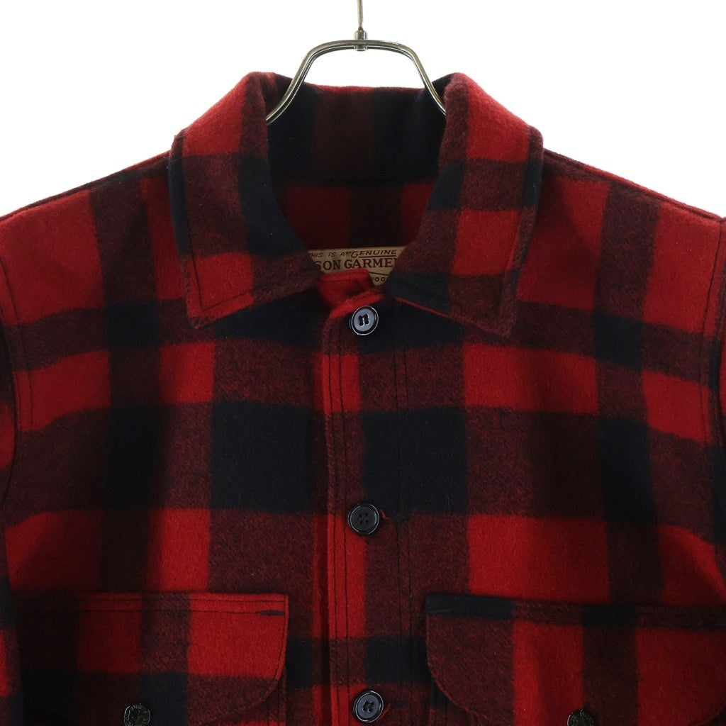 NO BRAND(ノーブランド) FIRSON GARMENT フィルソン ガーメント シングルマッキーノ クルーザー チェック柄 マルチポケットデザイン ウール ジャケット レッド